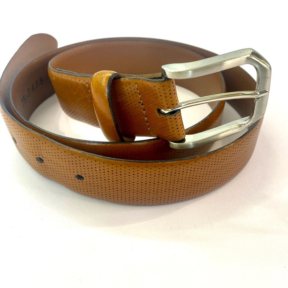 Johnston & Murphy Micro Perf Leather Belt Perforated Brown size 40 Made in Italy - Picture 9 of 17